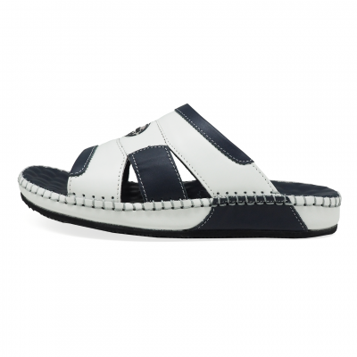 Men Sandals SKC-14 White-Blue Nappa